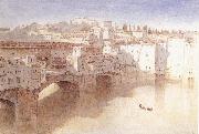 Albert goodwin,r.w.s, Ponte Vecchio Florence